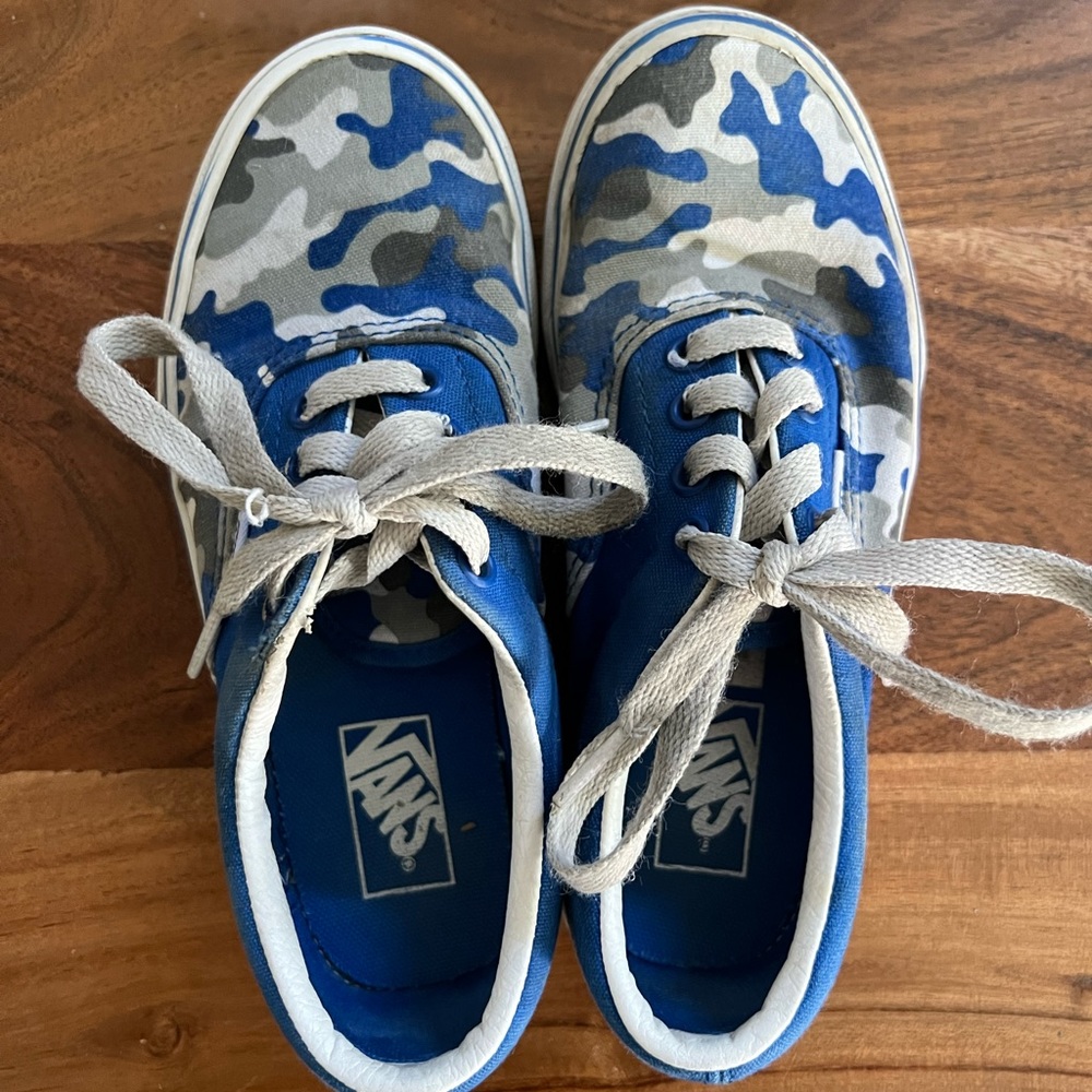 Boys blue camo vans
